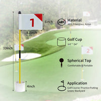 Drapeaux de putting green numérotés – dimensions et matières d'un ensemble