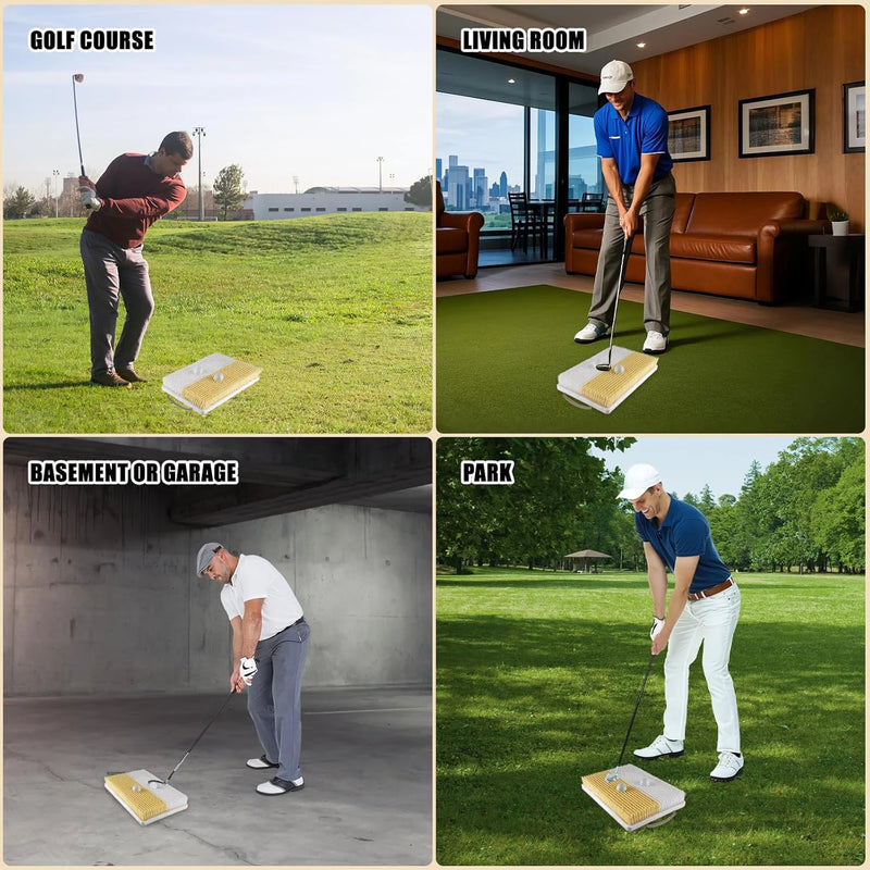 Tapis de bunker de golf – exemples d'utilisation sur le parcours, au salon, au garage et au parc