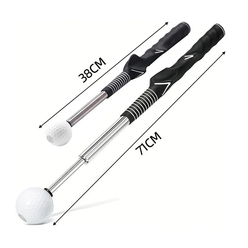 Entraîneur de swing golf télescopique – longueur de 38 cm rétracté et 71 cm déployé