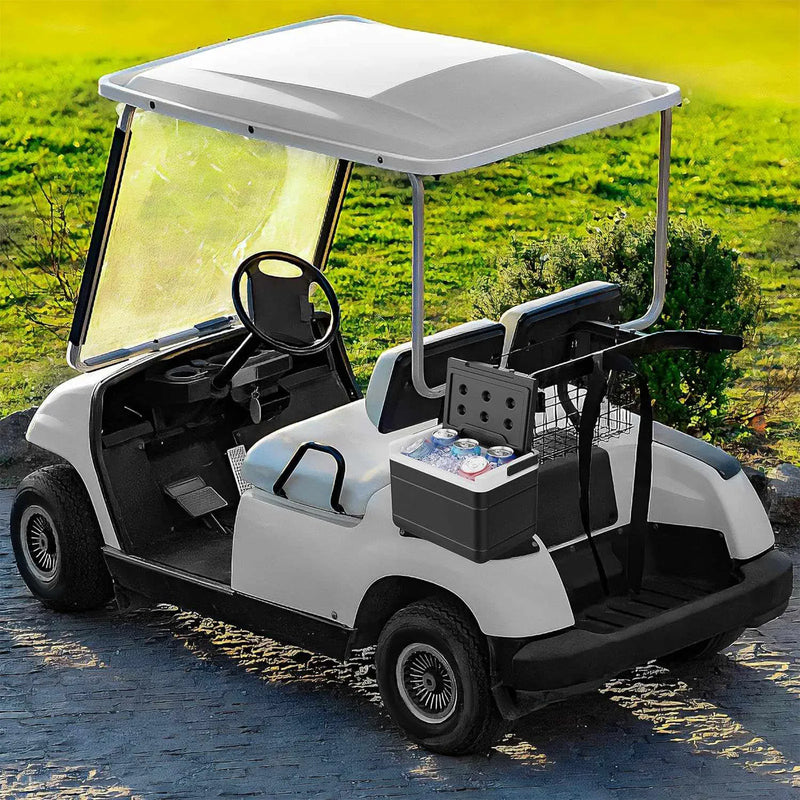 Glacière de 6 L pour voiturette de golf – voiturette de golf blanche avec la glacière fixée à l'arrière de la banquette