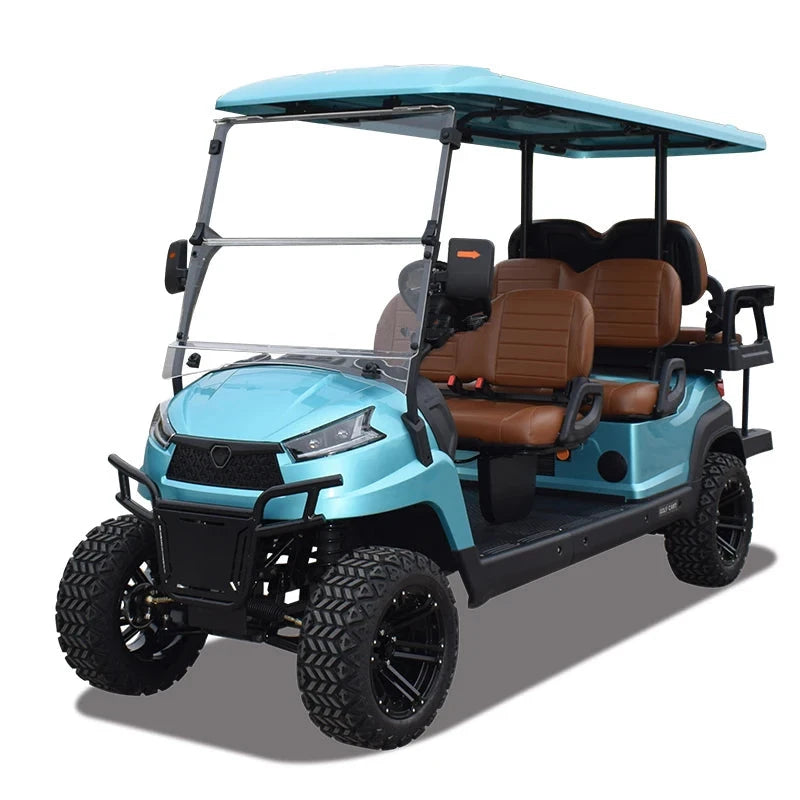 Voiturette de golf électrique 6 places 48 V moteur AC 5 kW turquoise