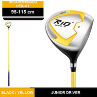 Driver de golf junior – version noir et jaune, enfant de 95 à 115 cm