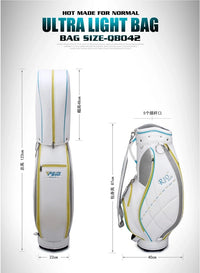 Sac de golf chariot – modèle blanc ultra léger avec schéma des dimensions