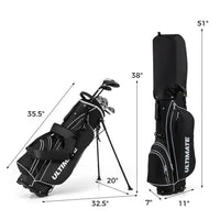 Set de golf complet gaucher – schéma des dimensions du sac