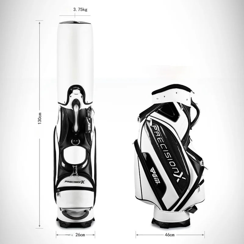 Sac de golf tour en cuir PU étanche – dimensions du sac : 130 cm de haut, 26 cm de diamètre et 46 cm de longueur, poids 3,75 kg