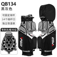 Sac de golf chariot noir et gris 14 compartiments anti-collision avec capot
