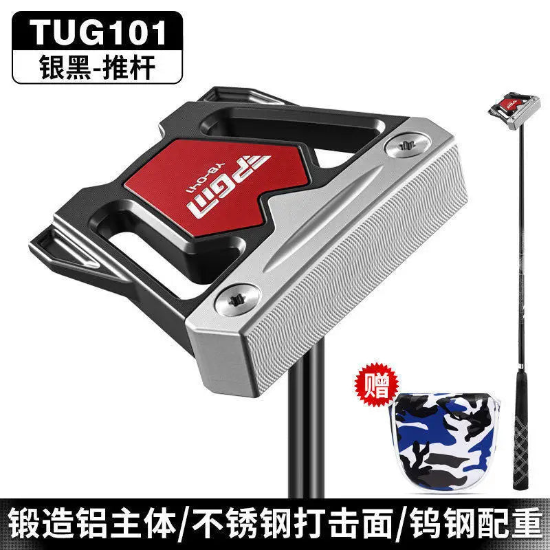 Putter maillet zéro torque – version argent et noir avec son couvre-putter camouflage bleu