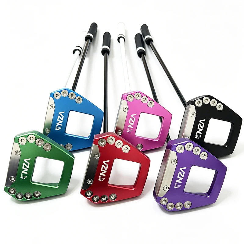 Putter maillet à tête évidée en quatre coloris, manche graphite noir
