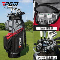 Sac de golf chariot 14 emplacements – sac sur le parcours, poche isotherme avec deux bouteilles et clubs rangés dans les emplacements