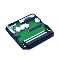 Kit de putting golf portable – étui ouvert vu de dessus