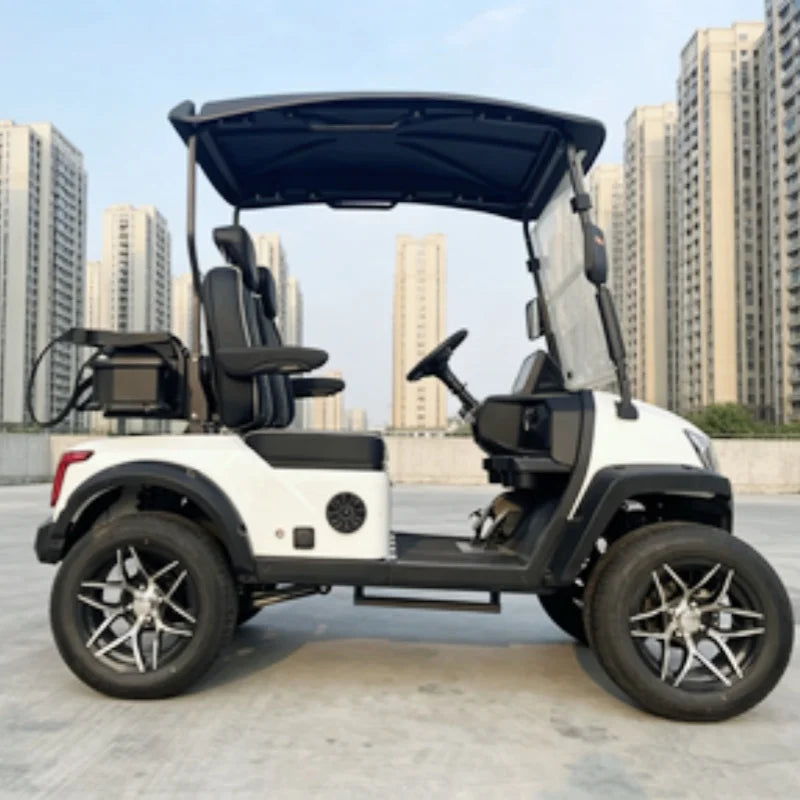 Voiturette de golf électrique – vue de profil côté conducteur