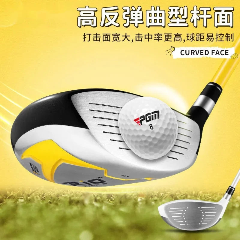 Set de golf enfant 4 clubs – bois à face courbée en gros plan