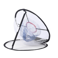 Filet de golf pliable avec cible de chipping – vue d'angle de la structure et du filet