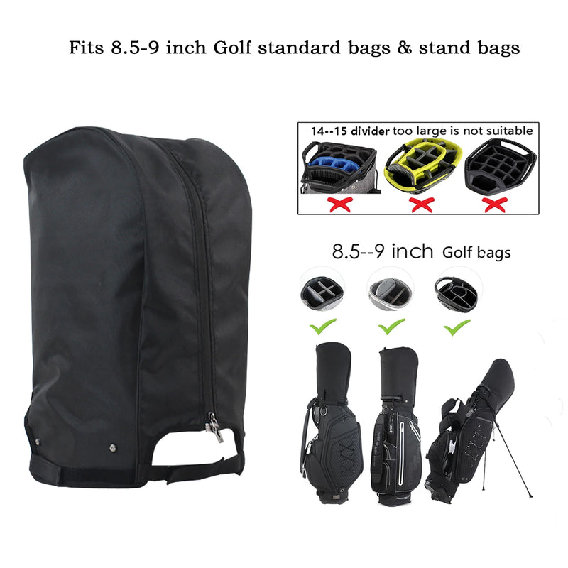 Housse de pluie sac de golf – compatibilité avec les sacs de 21,5 à 23 cm d'ouverture