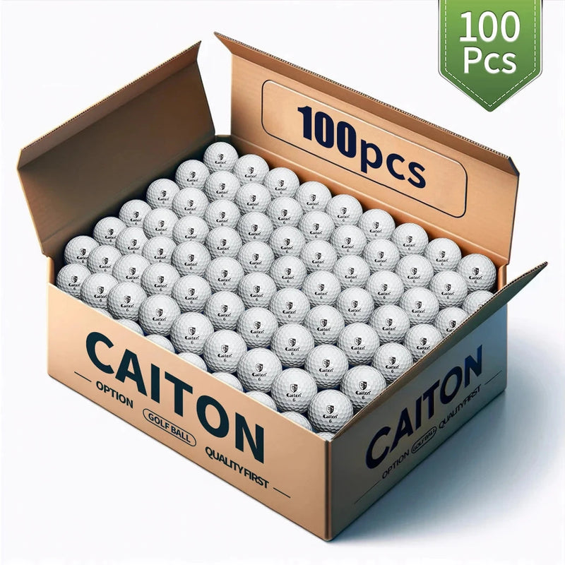 Lot de 100 balles de golf 3 couches blanches avec ligne d'alignement