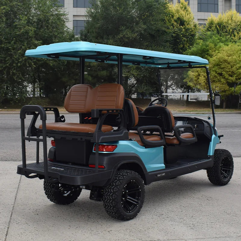 Voiturette de golf électrique 6 places – vue de trois quarts arrière