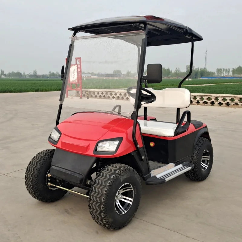 Voiturette de golf 2 à 10 places – version 2 places, carrosserie rouge