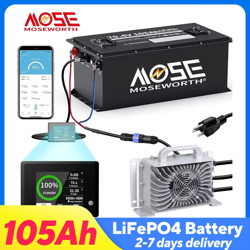 Batterie lithium voiturette de golf 72 V 105 Ah avec écran tactile