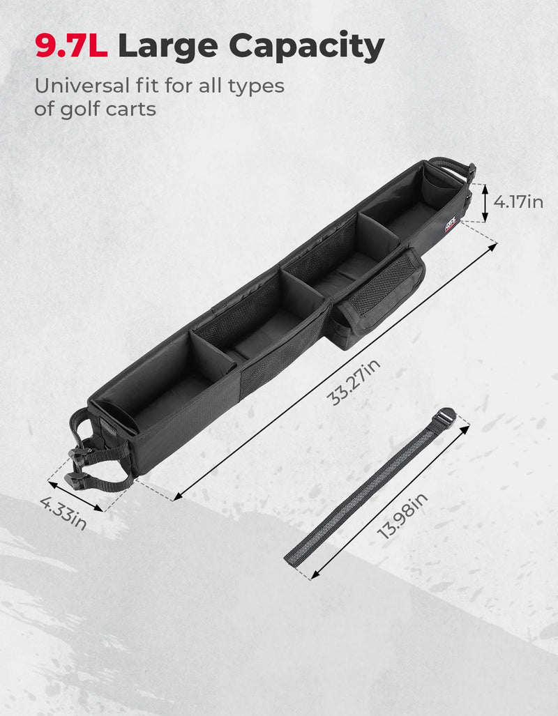Panier de rangement avant pliable – schéma des dimensions et du volume de 9,7 L