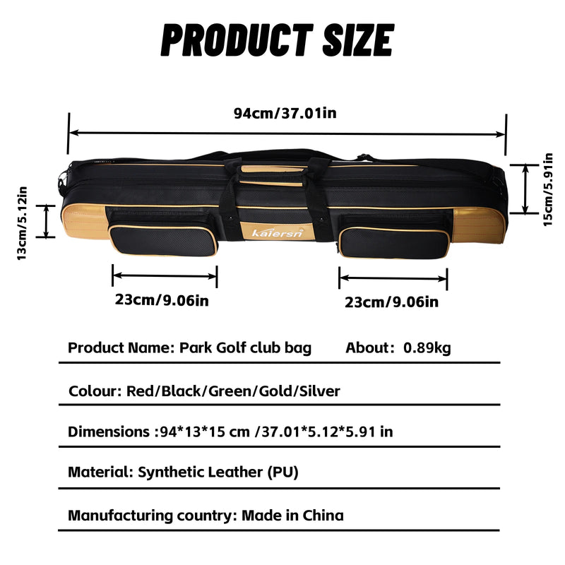 Sac de park golf horizontal – cotes du sac : 94 cm sur 13 cm sur 15 cm, 0,89 kg