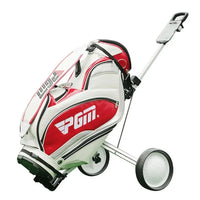 Chariot de golf manuel pliable 2 roues gris argent, poignée en D