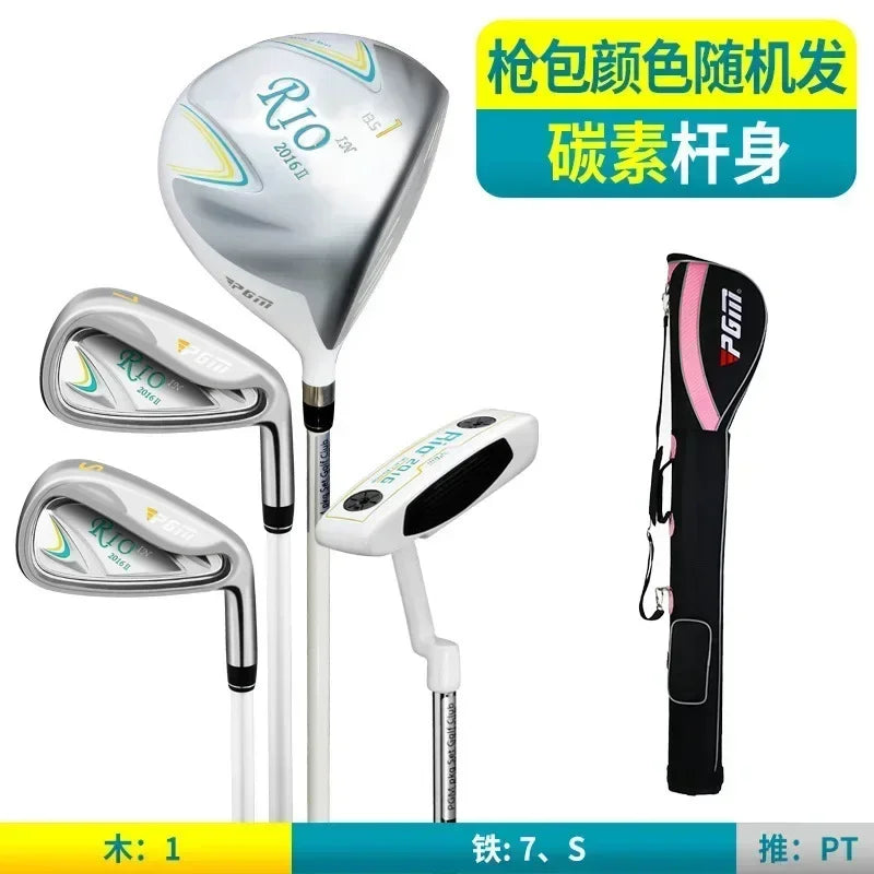 Set de golf complet femme – composition 4 clubs avec manches carbone et sac léger