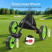 Chariot de golf pliable 3 roues 5 kg – trois grandes roues et frein à pied