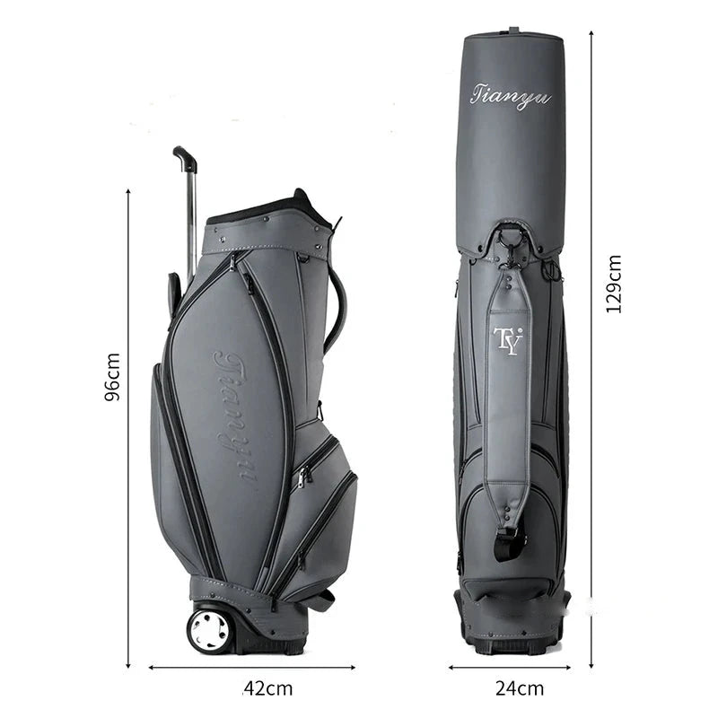 Sac de golf à roulettes étanche – dimensions de 96 × 42 × 24 cm et 129 cm avec le capot