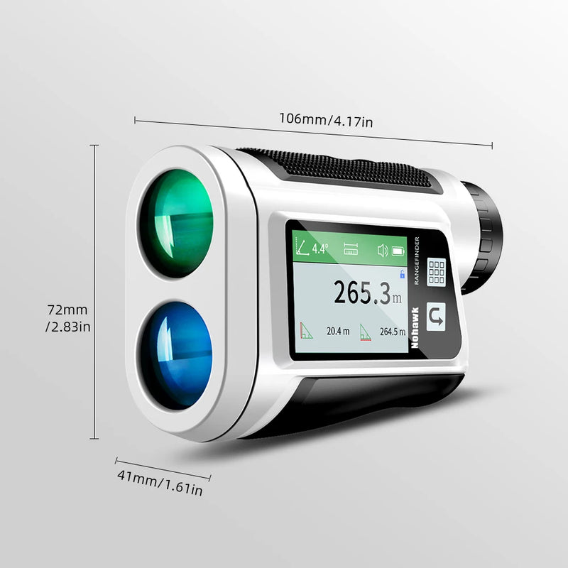 Télémètre laser de golf blanc – dimensions 106 x 72 x 41 mm