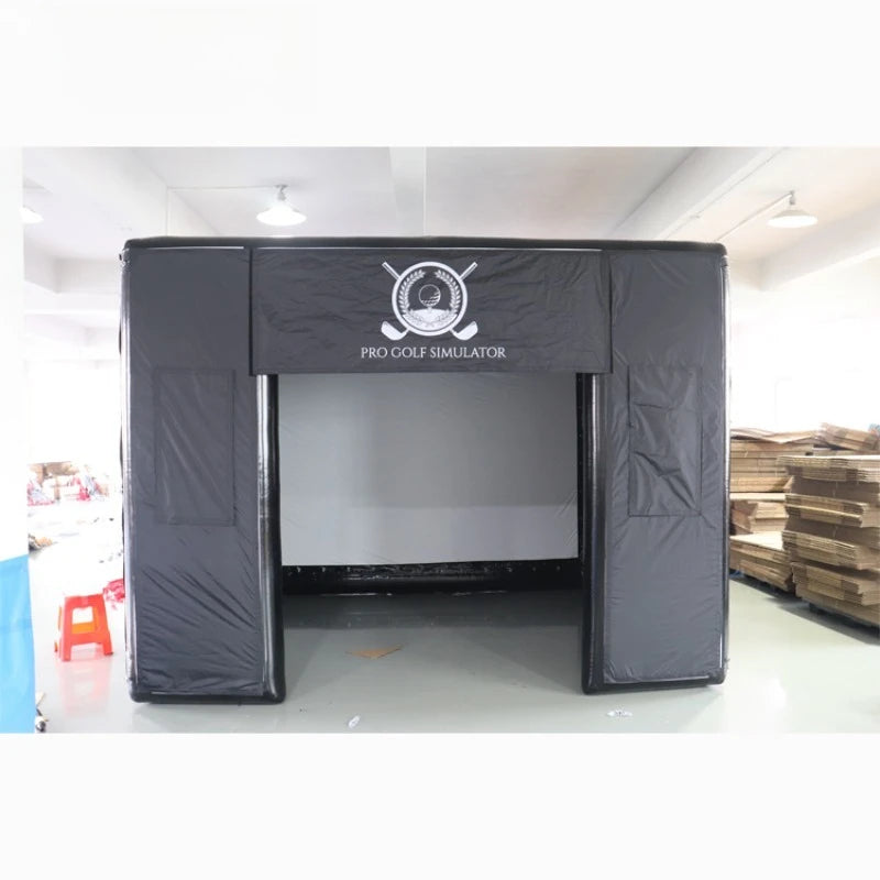 Cage de golf gonflable noire 4×3,5×3 m avec écran