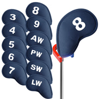 Couvre fer golf néoprène magnétique – set bleu marine de 11 housses