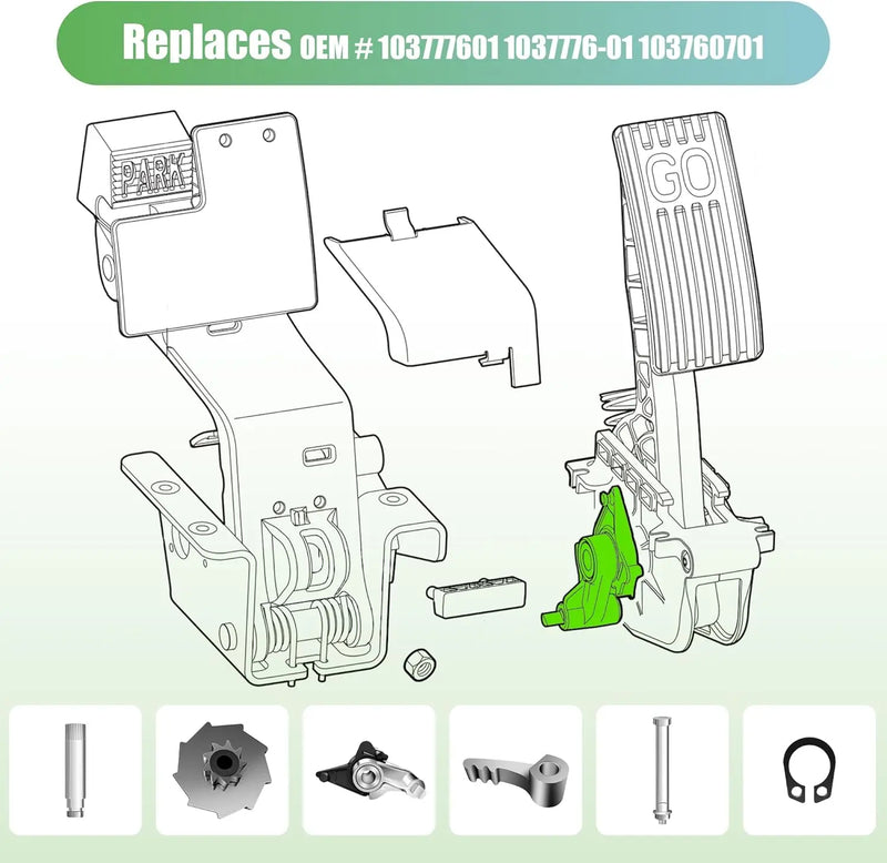 Kit de réparation de frein de stationnement – schéma du pédalier avec l'emplacement du mécanisme remplacé