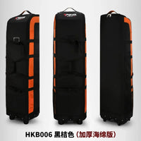 Housse de voyage golf pliable – version rembourrée noir et orange, trois vues