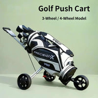 Chariot de golf manuel pliable en aluminium – modèle à 3 ou 4 roues avec sac de golf