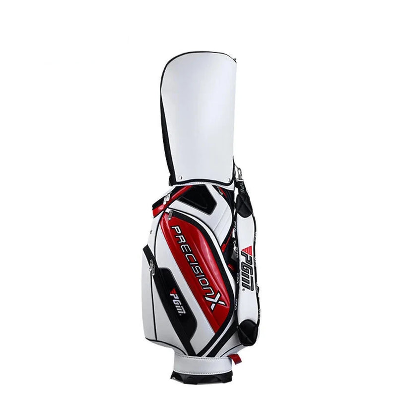 Sac de golf chariot à capot – modèle blanc et rouge à panneau brillant