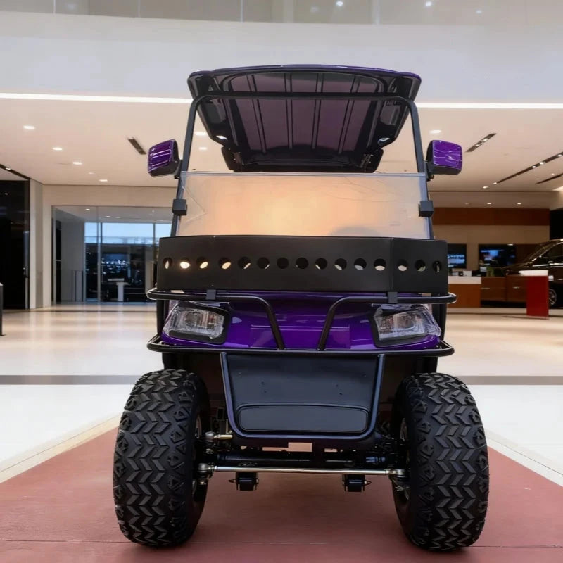 Voiturette de golf 2 à 10 places – vue de face, caisse de rangement avant