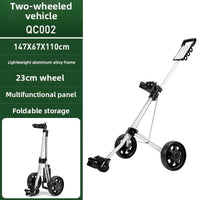 Chariot de golf 2 roues aluminium – fiche des dimensions 147 × 67 × 110 cm et des équipements