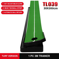 Tapis de putting intérieur 3 m – version gazon synthétique