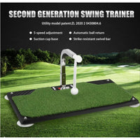 Entraîneur de swing de golf – barre pivotante, retour de balle et base à ventouses