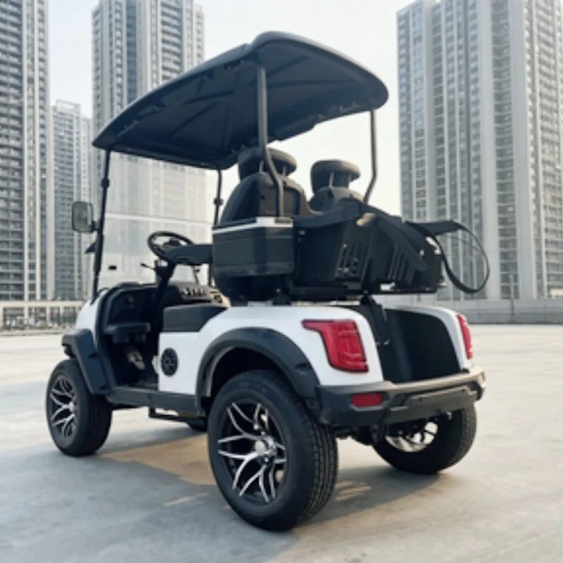 Voiturette de golf électrique – vue arrière avec coffre de rangement