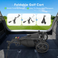 Chariot de golf manuel pliable – chariot replié dans un coffre de voiture