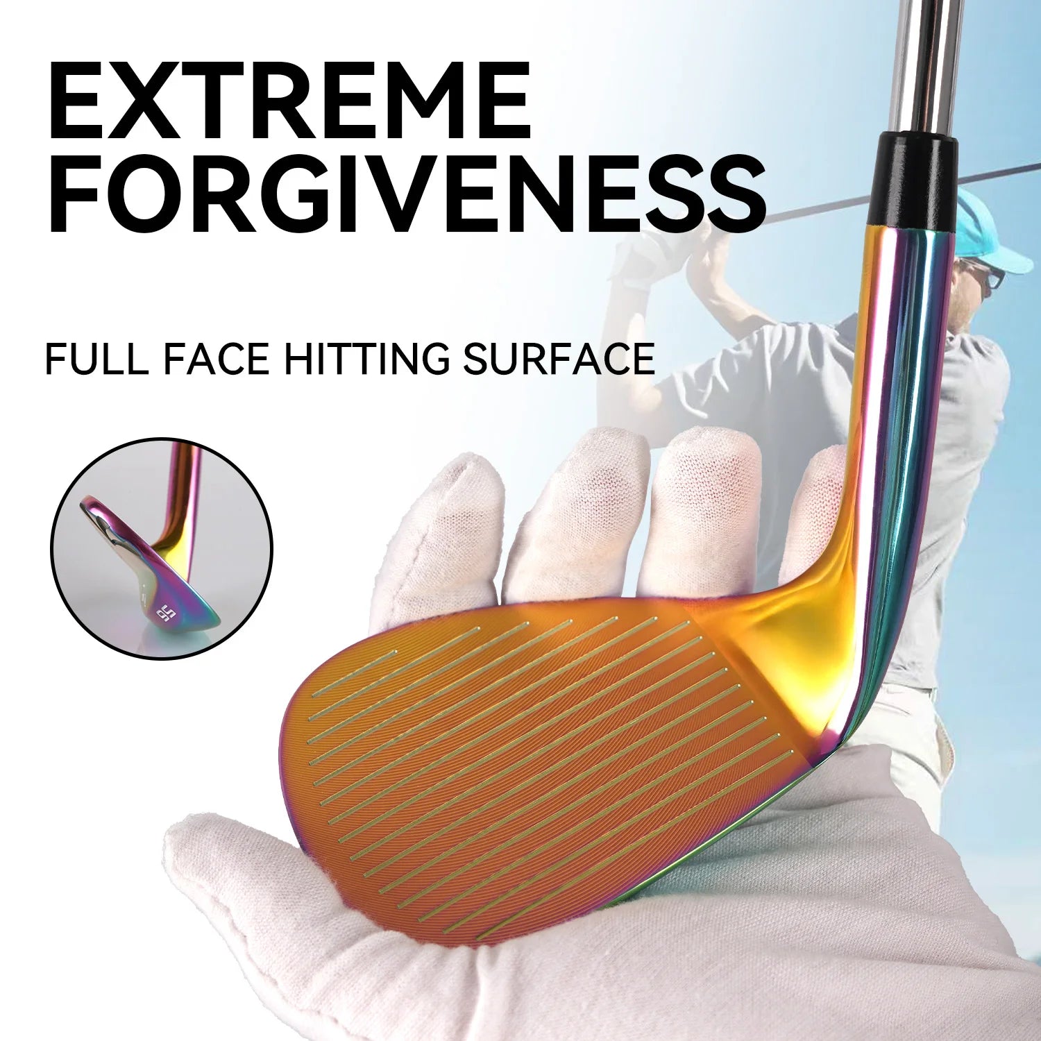 Wedge de golf iridescent fraisé CNC, loft 52°, 56° ou 60°, droitier