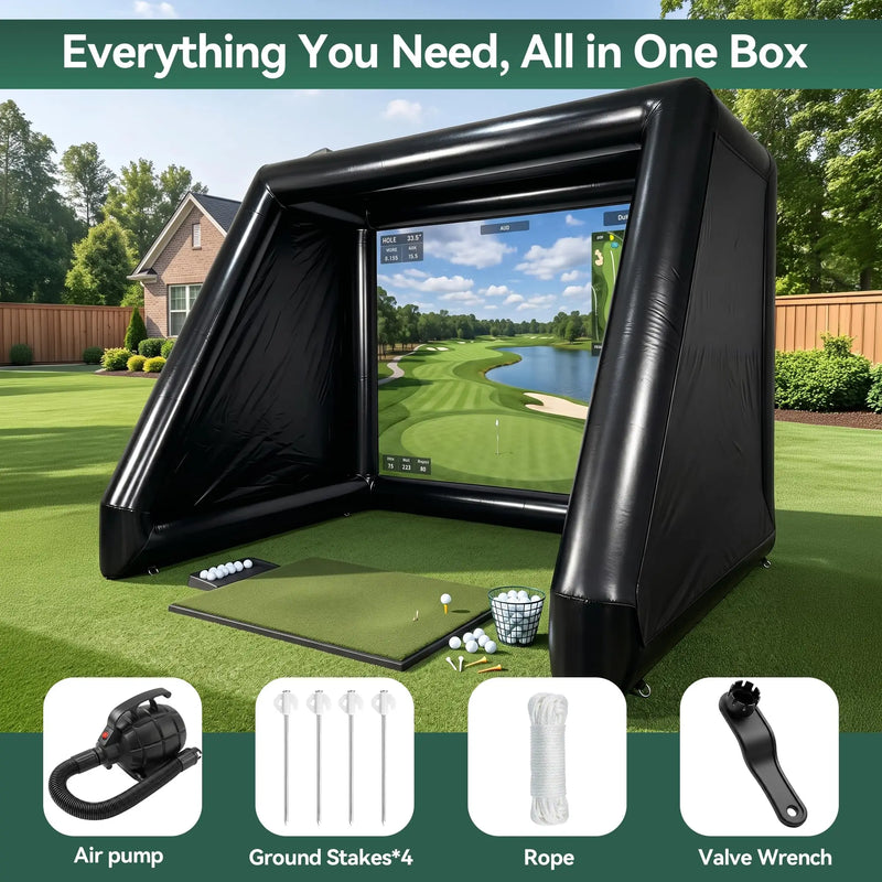 Tente de golf gonflable – contenu : pompe, piquets, corde et clé de valve