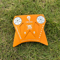 Putter maillet en aluminium – tête orange vue de dessus