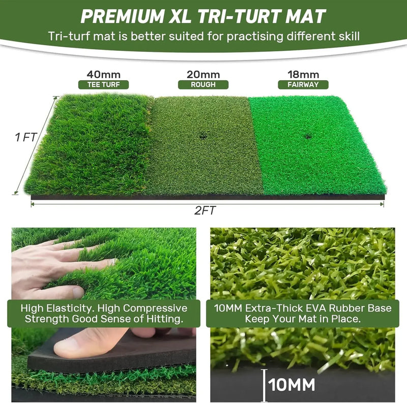 Filet de golf dôme – tapis tri-turf et épaisseur des trois zones