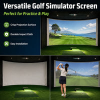 Écran de simulateur de golf – projection nette, toile résistante aux impacts et installation facile