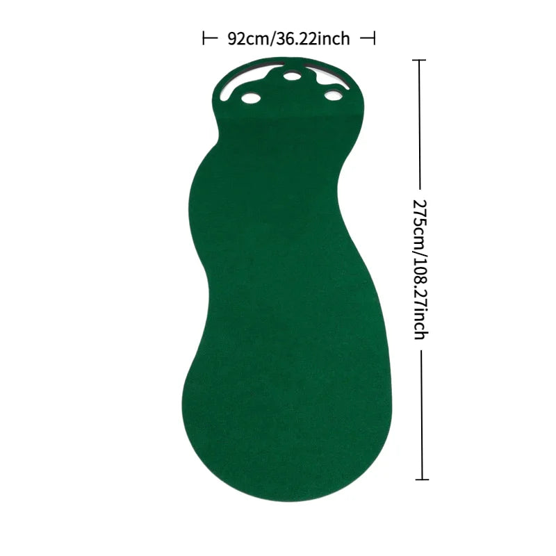 Putting green d'intérieur – dimensions : 92 cm de large et 275 cm de long