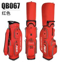 Sac de golf chariot – modèle rouge multi-poches, trois vues