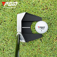 Putter maillet debout – vue de dessus avec le trait d'alignement et la balle