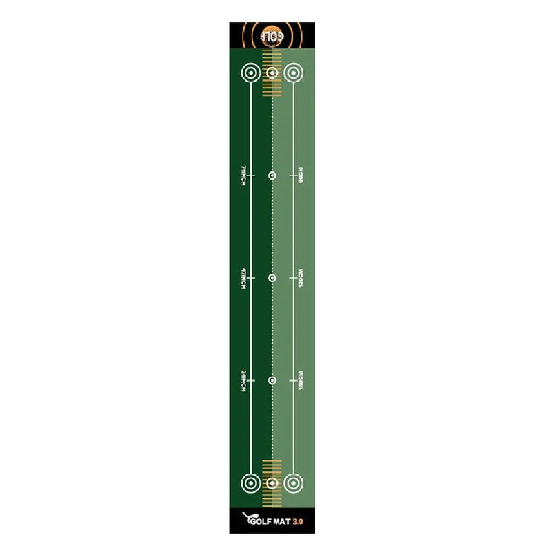 Tapis de putting pliable – dessin vert deux tons avec trois lignes de cibles